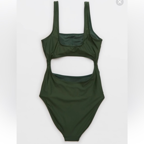 Aerie One cutout scoop one piece size XXL NWT black minimalistic full coverage - Picture 8 of 12